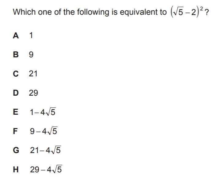 نمونه سوال ریاضی BMAT 1