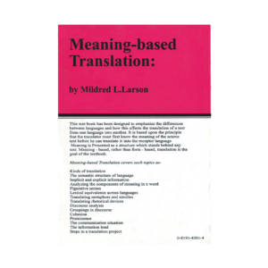 Meaning-based Translation aguide to cross-language equivalence