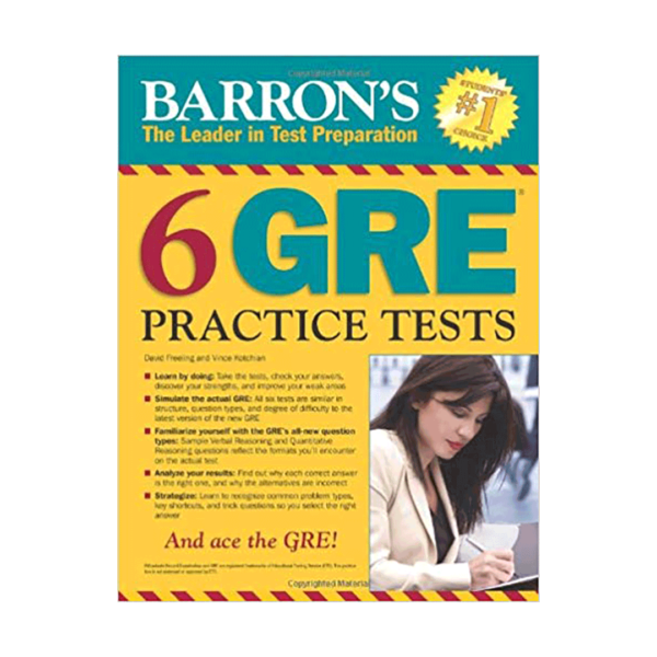 خرید کتاب آزمون  بارونز 6 جی ار ای پرکتیس تست Barrons 6 GRE Practice Tests برای آزمون Gre (جی ار ای)