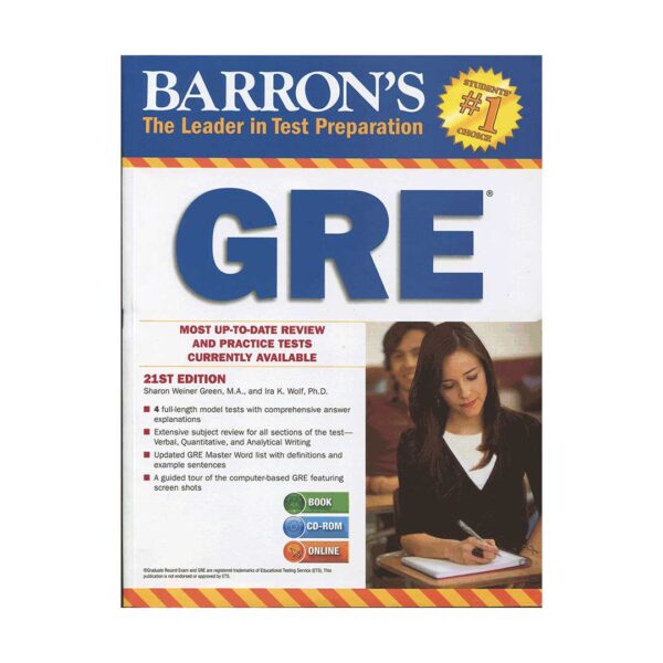 خرید کتاب آزمون بارونز جی ار ای ویرایش 21 Barrons GRE  21st Edition برای آزمون Gre (جی ار ای)