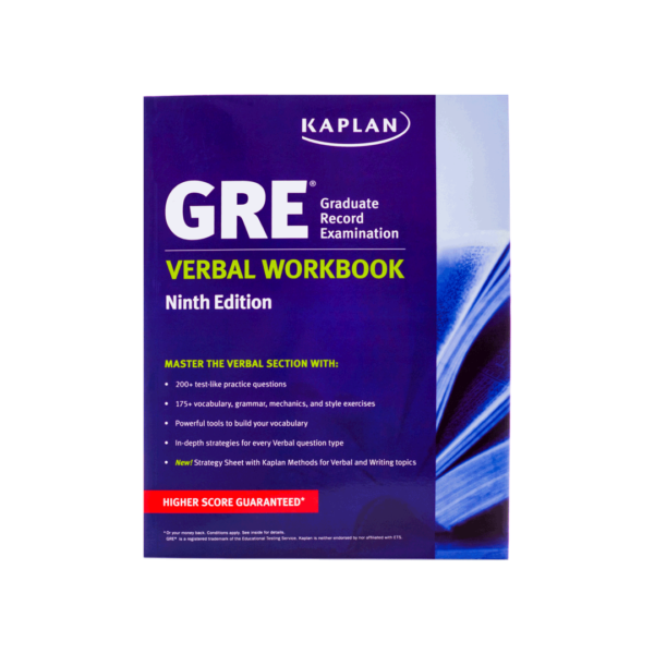 خرید کتاب آزمون نیو جی ار ای وربال ورک بوک کاپلان ویرایش نهم  New GRE Verbal Workbook KAPLAN 9th برای آزمون Gre (جی ار ای)