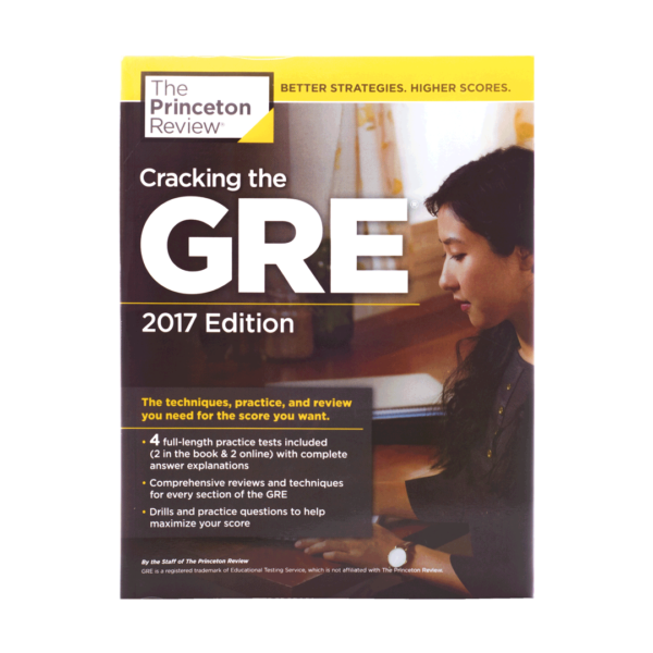 خرید کتاب آزمون کرکینگ جی ار ای ویت 4 پرکتیس تست 2017 به همراه دی وی دی  Cracking the GRE with 4 Practice Tests 2017+DVD برای آزمون Gre (جی ار ای)