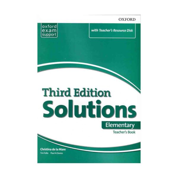 قیمت و خرید کتاب Solutions Elementary Teachers Book 3nd - خرید کتاب راهنمای روش تدریس کتاب سلوشنز ابتدایی - کتاب روش تدریس Solutions Elementary