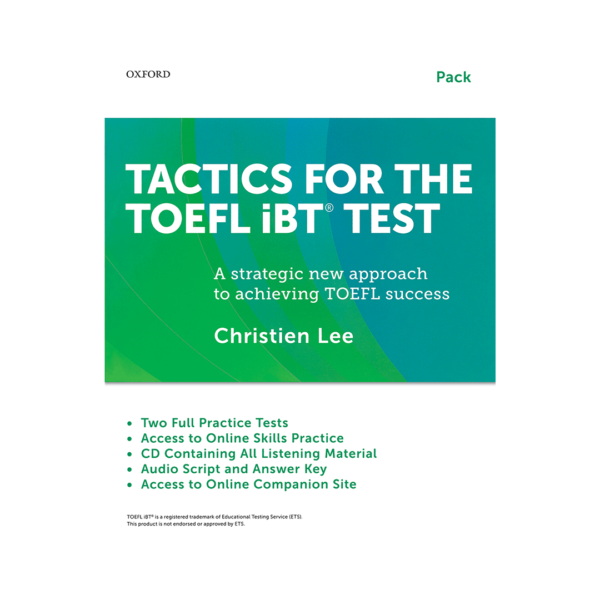 خرید کتاب آزمون تاکتیکس فور تافل آی بی تی  تست به همراه سی دی و بوک لت برای آزمون تافل  Tactics For The TOEFL IBT Test+Booklet+CD برای آزمون تافل (Toefl)