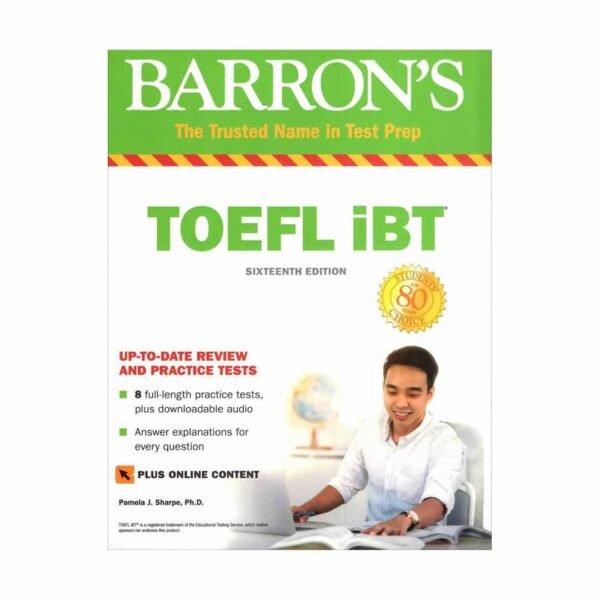 خرید کتاب تافل آی بی تی بارونز برای آزمون تافل ویرایش شانزدهم Barrons TOEFL iBT 16th Edition اثر پاملا شارپ Pamela J. Sharpe