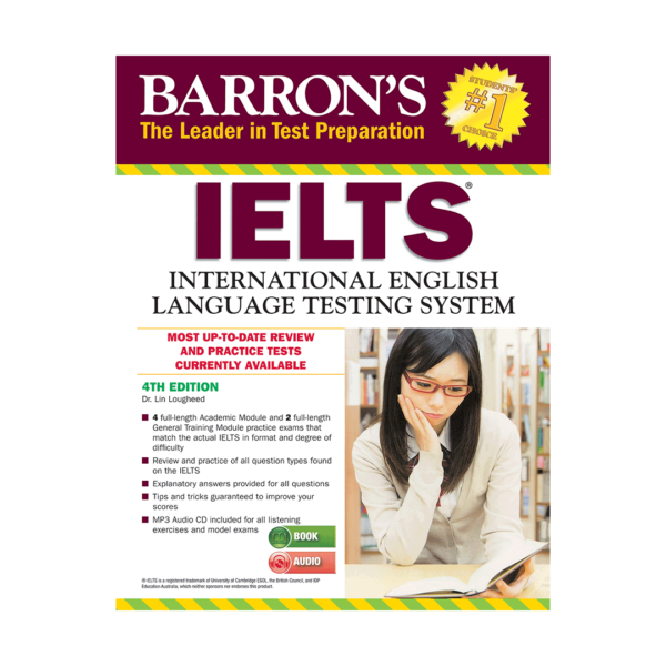 قیمت و خرید کتاب Barrons IELTS 4th + CD - کتاب آزمون بارونز آیلتس ویرایش چهارم به همراه سی دی برای آزمون آیلتس با تخفیف ویژه
