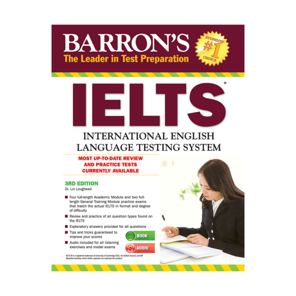 قیمت و خرید کتاب IELTS Barrons third Edition - کتاب آزمون آیلتس بارونز ویرایش سوم برای آزمون آیلتس با تخفیف ویژه