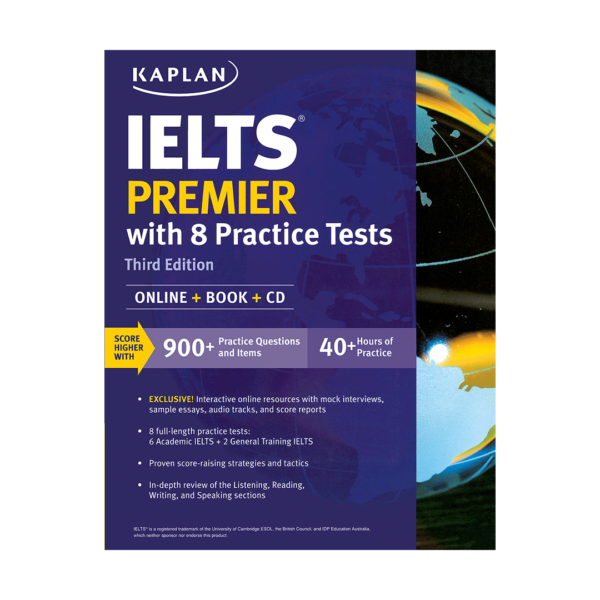 قیمت و خرید کتاب Kaplan IELTS Premier With 8 Practice Tests (3rd) + CD - کتاب آزمون کاپلان آیلتس پریمیر ویت 8 پرکتیس  تست ویرایش سوم